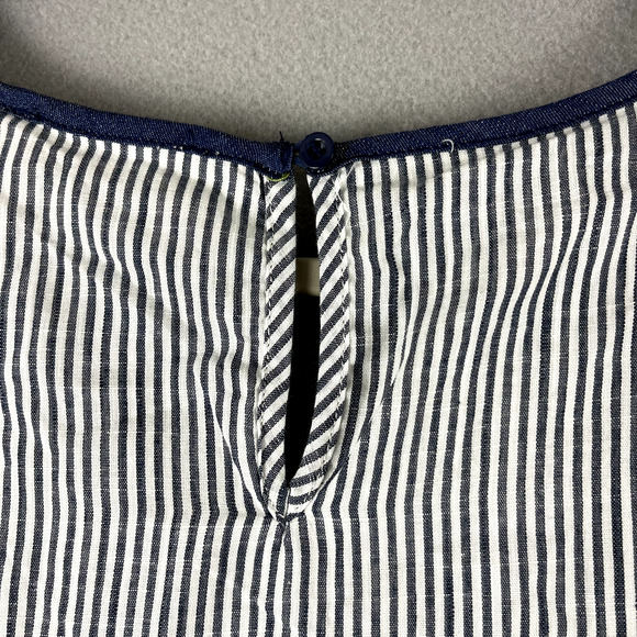 Savanna Jane Embroidered Tunic Top Women 1X Blue Floral Striped Boho Cottage NEW - Picture 16 of 16